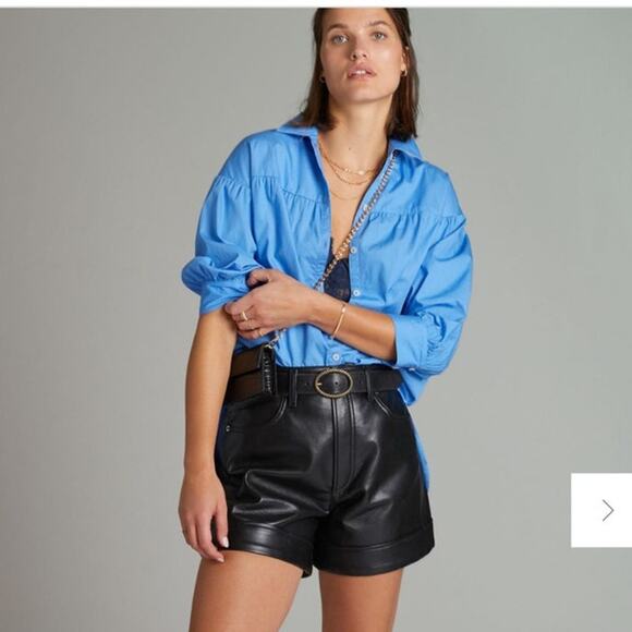 Maeve Tops - Maeve Anthropologie Blue Long Sleeve Poplin Babydoll Button Up Shirt Size Small